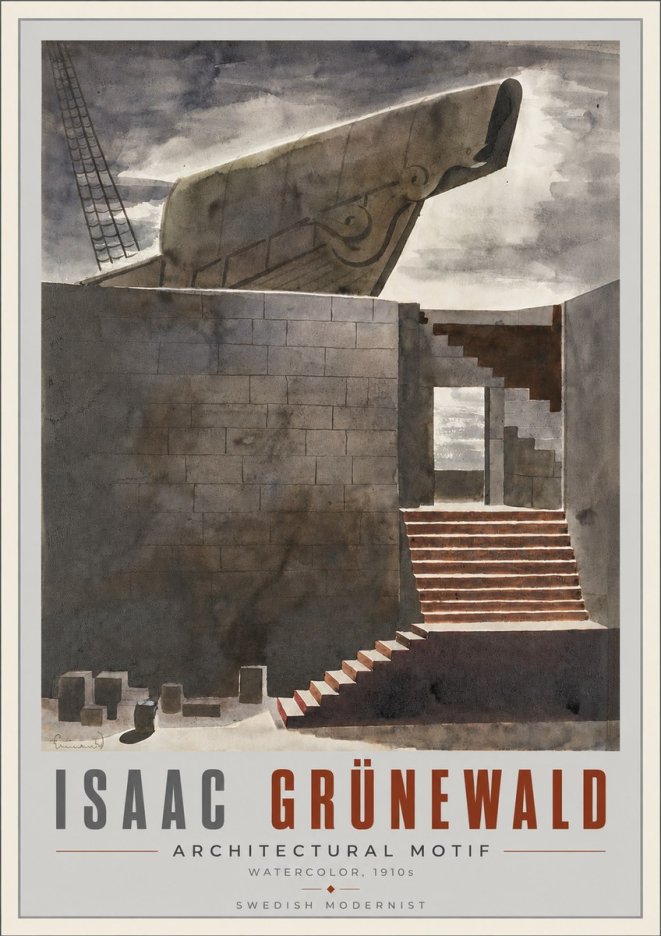 Isaac Grünewald Architectural Motif II No6 - Plakat
