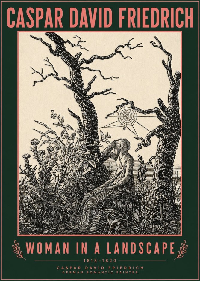 Caspar David Friedrich Woman in a Landscape No2 - Plakat