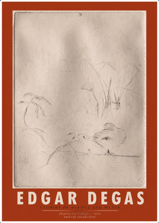 Edgar Degas Studies of Plants and Water No2 - Plakat