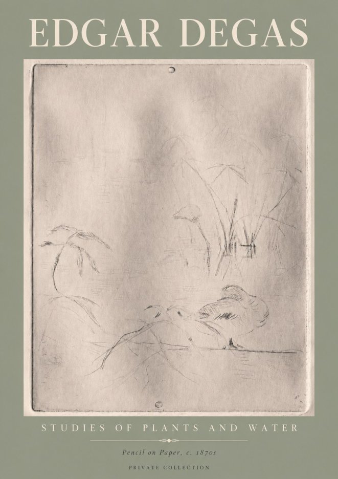 Edgar Degas Studies of Plants and Water No4 - Plakat