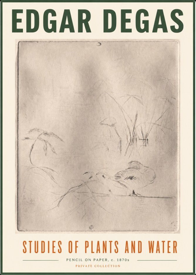 Edgar Degas Studies of Plants and Water No5 - Plakat
