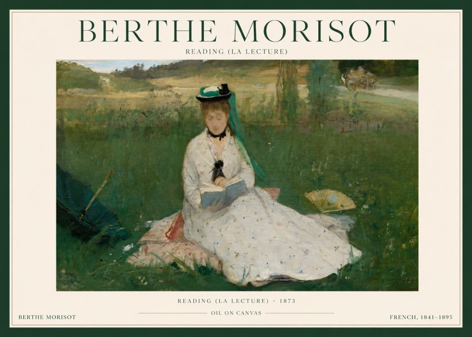 Berthe Morisot Reading (La Lecture) No1 - Plakat