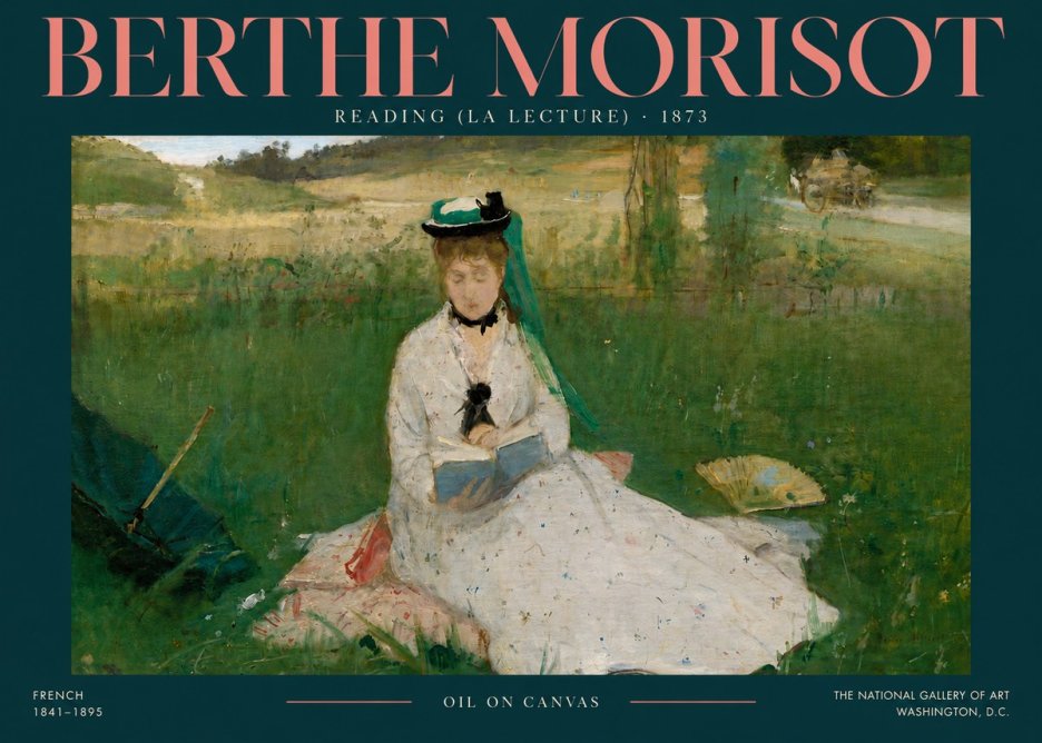 Berthe Morisot Reading (La Lecture) No4 - Plakat