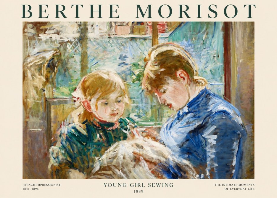 Berthe Morisot Young Girl Sewing No1 - Plakat