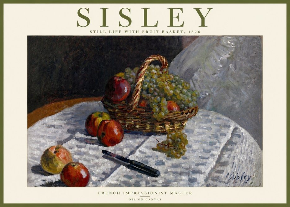 Sisley Still Life with Fruit Basket No4 - Plakat