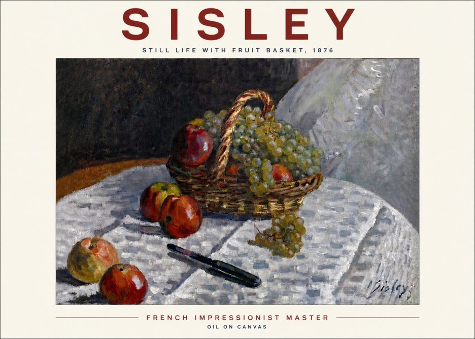 Sisley Still Life with Fruit Basket No6 - Plakat