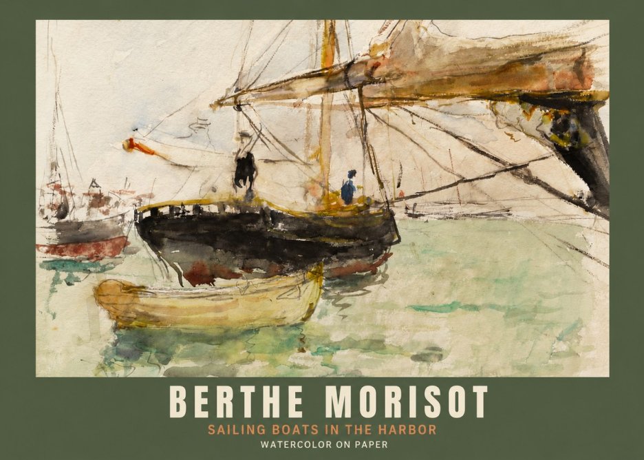 Berthe Morisot Sailing Boats in the Harbor No2 - Plakat