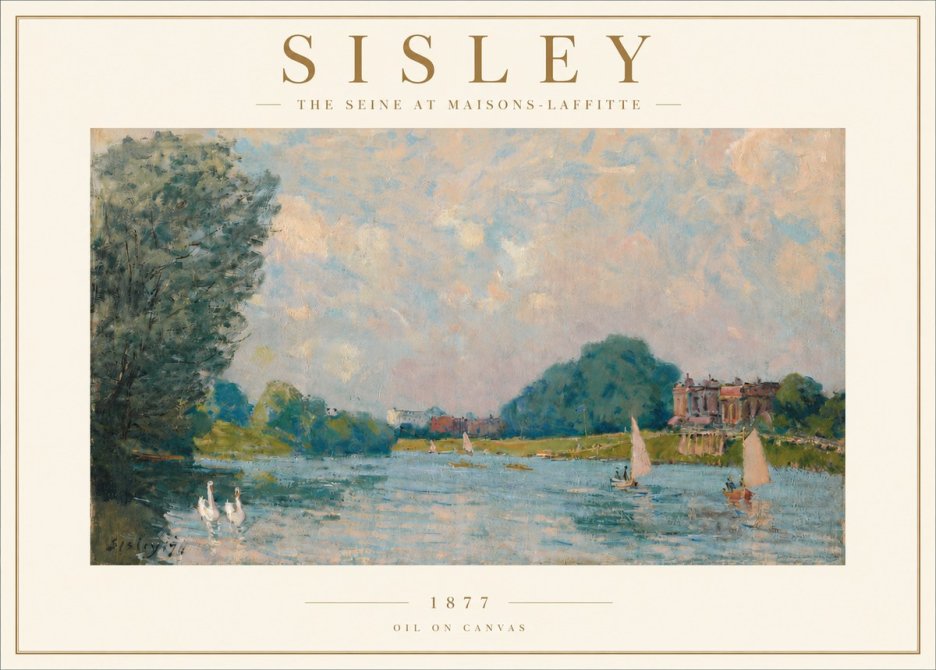 Sisley The River – Afternoon, 1877 No5 - Plakat