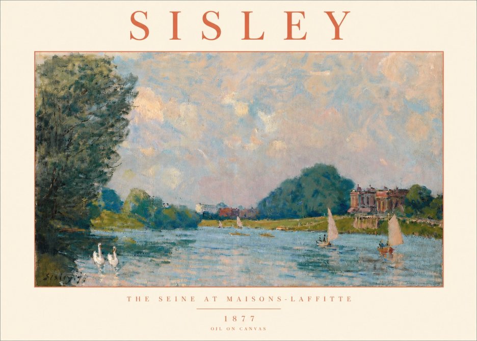 Sisley The River – Afternoon, 1877 No6 - Plakat