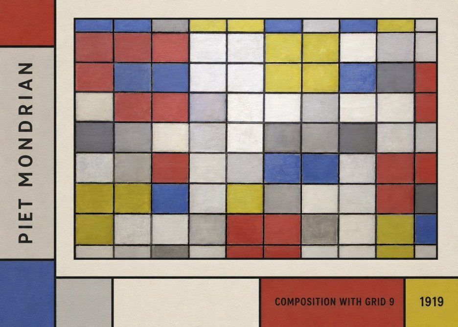 Piet Mondrian Composition with Grid 9 No2 - Plakat