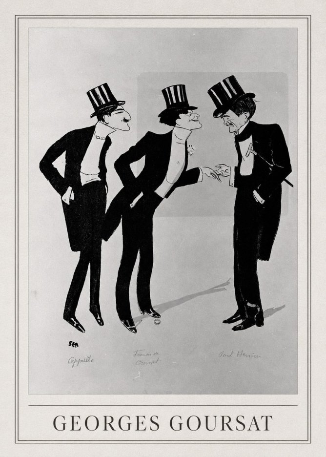 Georges Goursat Capiello, Francis De Croisset, Paul Hervieu No4 - Plakat