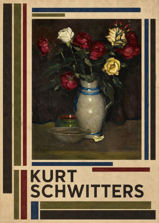 Kurt Schwitters Still Life with Roses No4 - Plakat