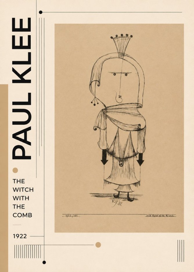 Paul Klee The Witch with the Comb No3 - Plakat