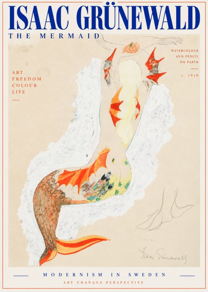 Isaac Grünewald The Mermaid No4 - Plakat
