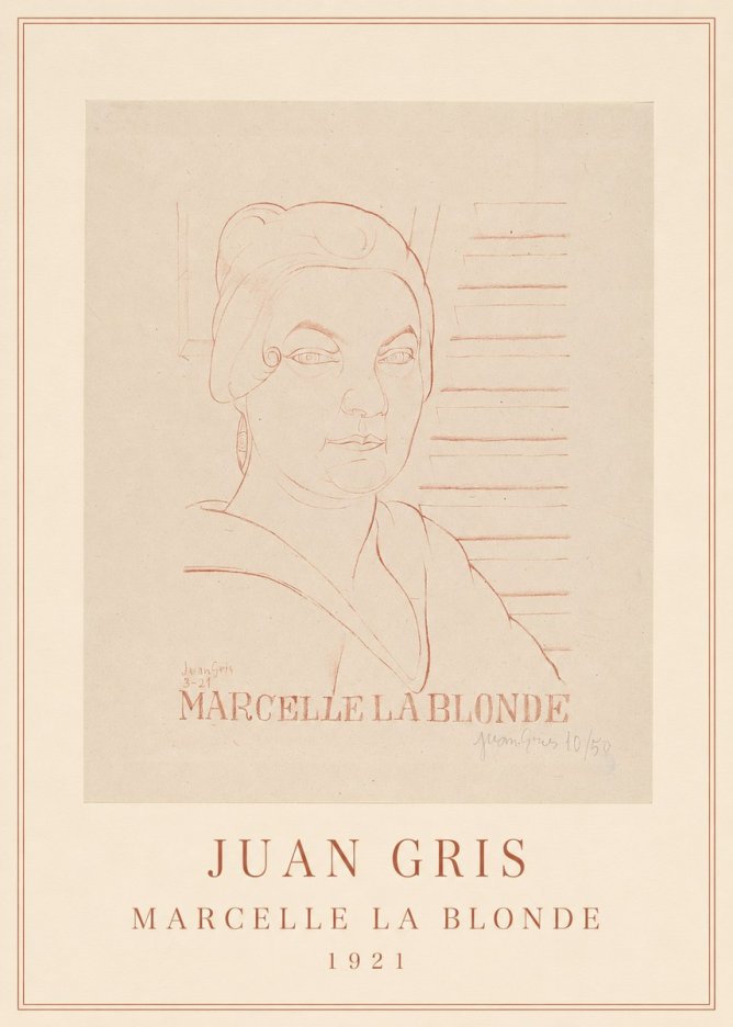Juan Gris Marcelle La Blonde No1 - Plakat