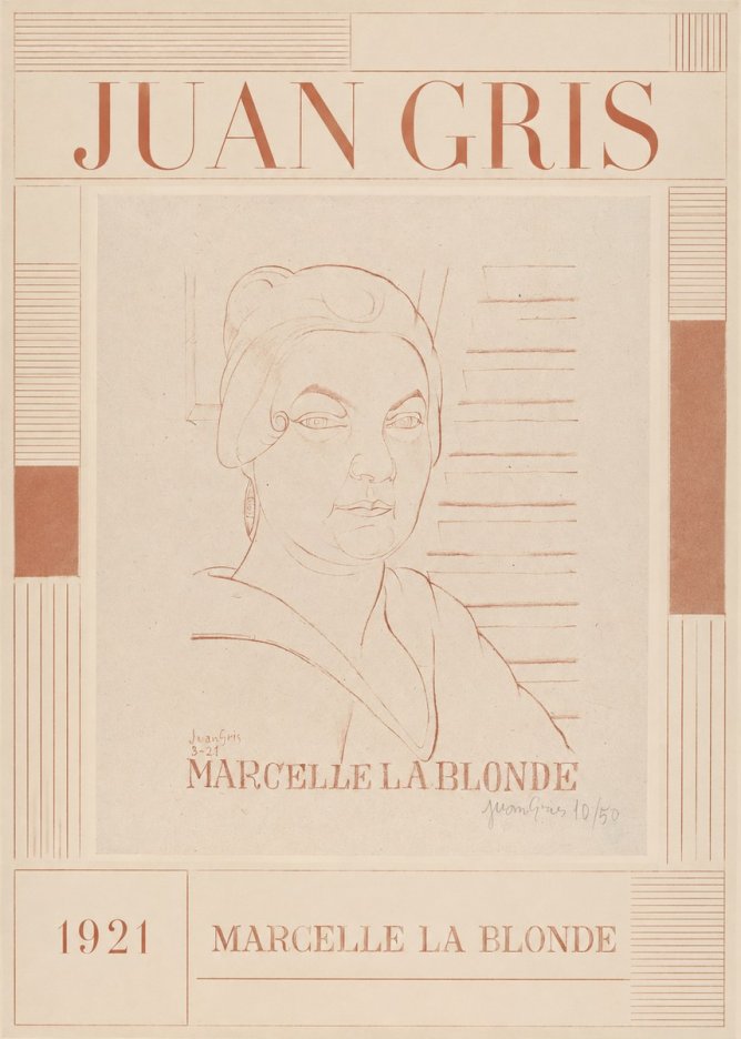 Juan Gris Marcelle La Blonde No5 - Plakat