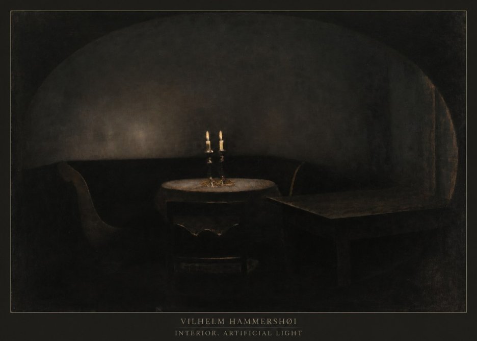 Vilhelm Hammershøi Interior. Artificial Light No5 - Plakat