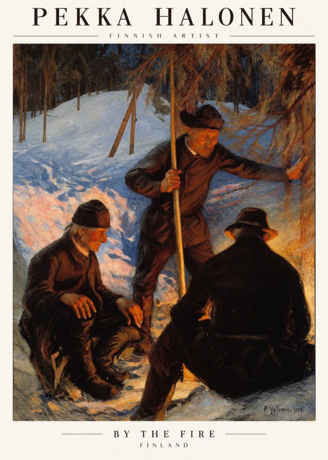 Pekka Halonen By the Fire No1 - Plakat