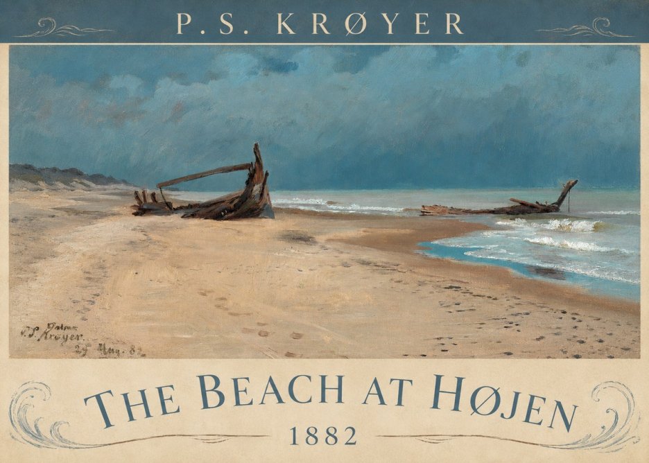 P.S. Krøyer The Beach at Højen No4 - Plakat