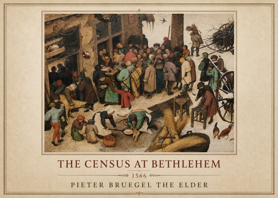 Pieter Bruegel The Census at Bethlehem III No1 - Plakat