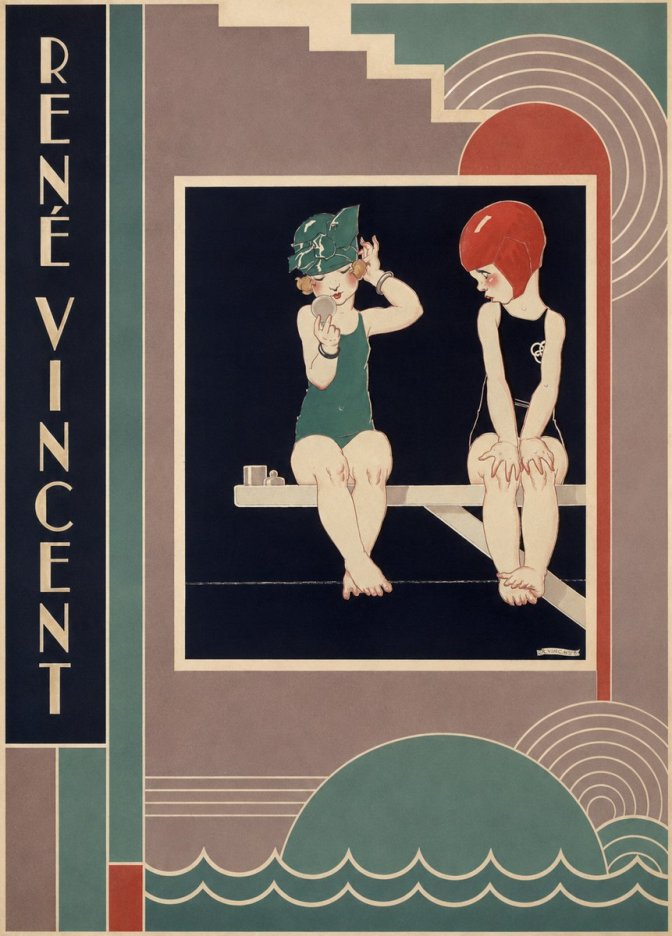 René Vincent At the Poolside No2 - Plakat