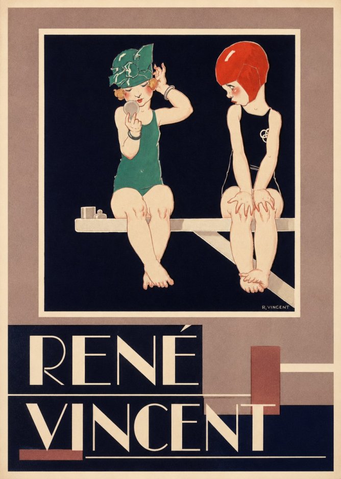 René Vincent At the Poolside No3 - Plakat