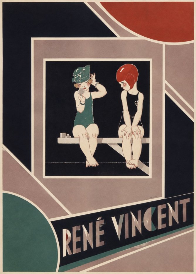 René Vincent At the Poolside No6 - Plakat