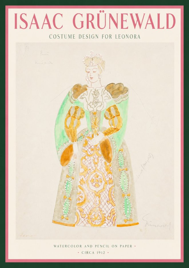 Isaac Grünewald Costume Design for Leonora No3 - Plakat