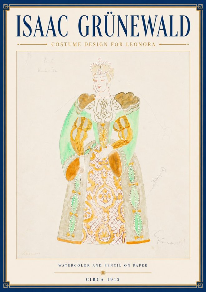 Isaac Grünewald Costume Design for Leonora No4 - Plakat