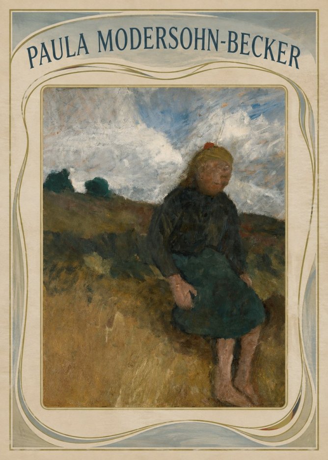 Paula Modersohn-Becker Seated Girl in the Moor No4 - Plakat