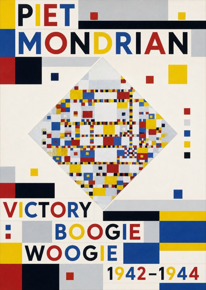 Piet Mondrian Victory Boogie Woogie No3 - Plakat