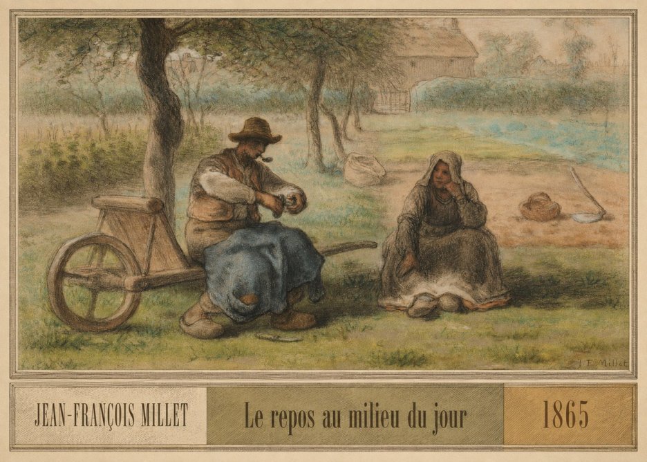 Jean-François Millet Le Repos Au Milieu Du Jour No6 - Plakat