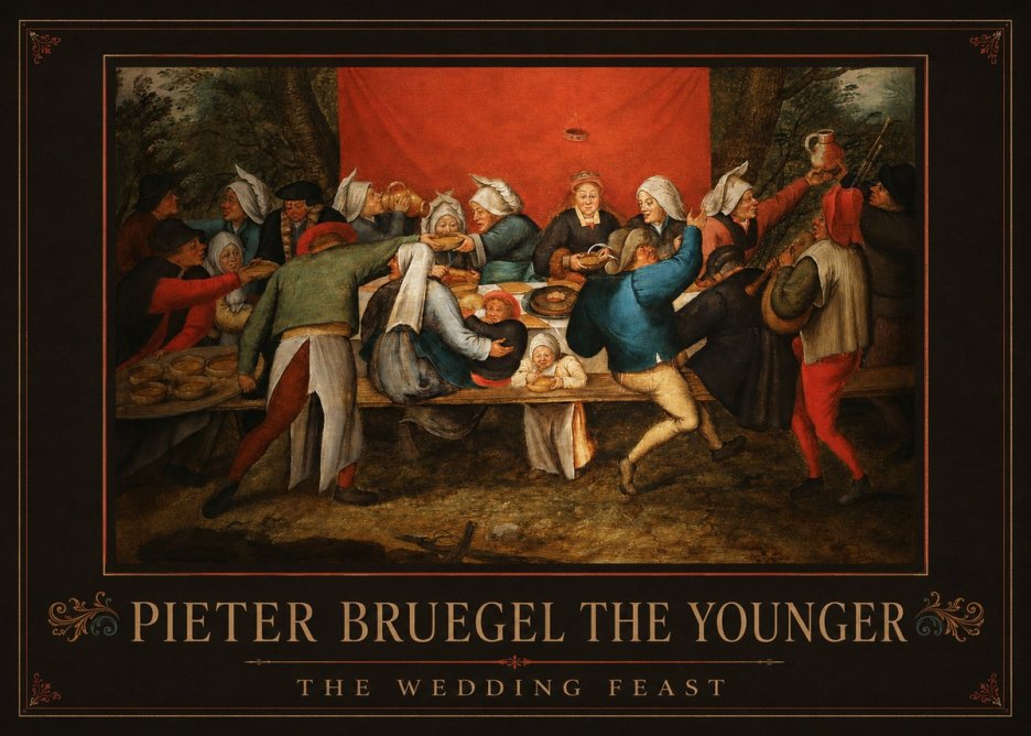 Pieter Bruegel The Wedding Feast No1 - Plakat