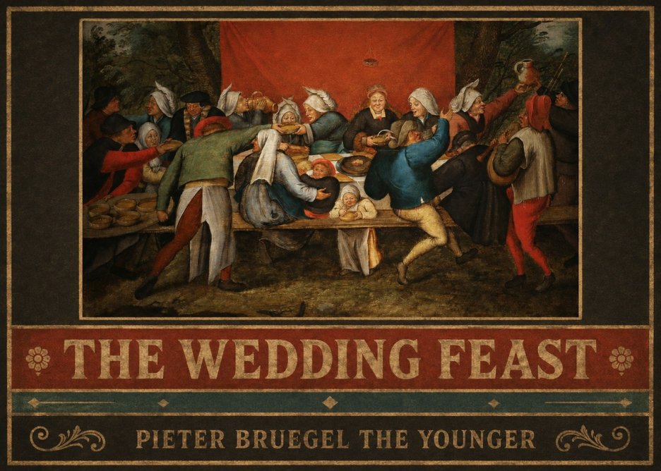 Pieter Bruegel The Wedding Feast No6 - Plakat
