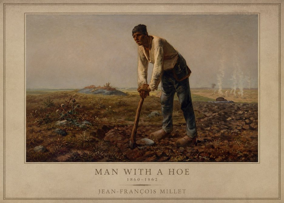 Jean-François Millet Man with a Hoe No1 - Plakat