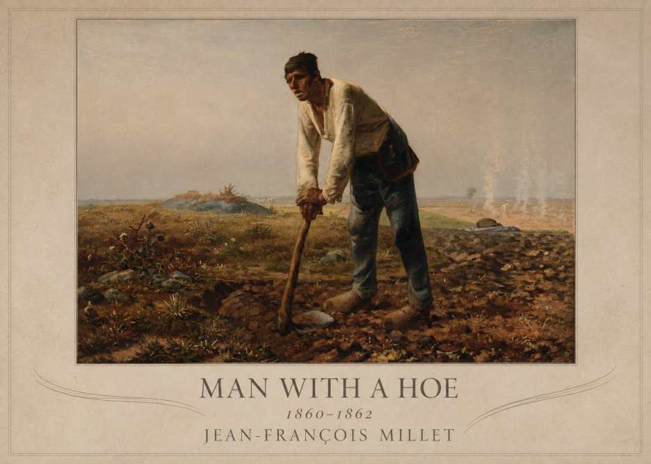 Jean-François Millet Man with a Hoe No4 - Plakat