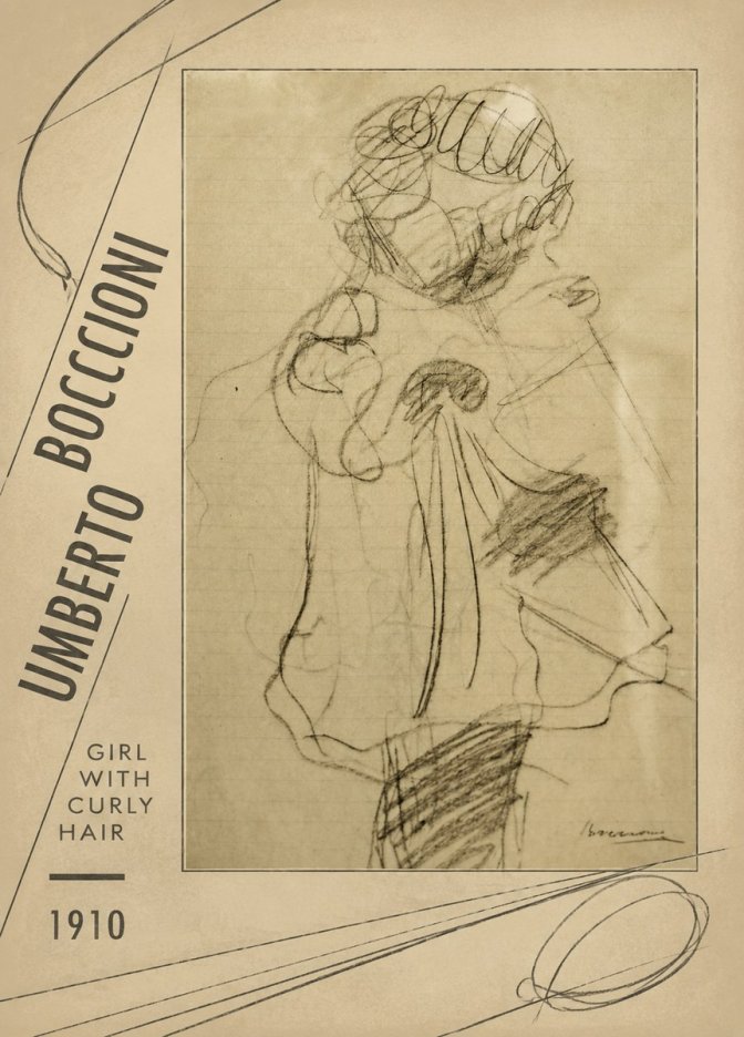 Umberto Boccioni Girl with Curly Hair No2 - Plakat