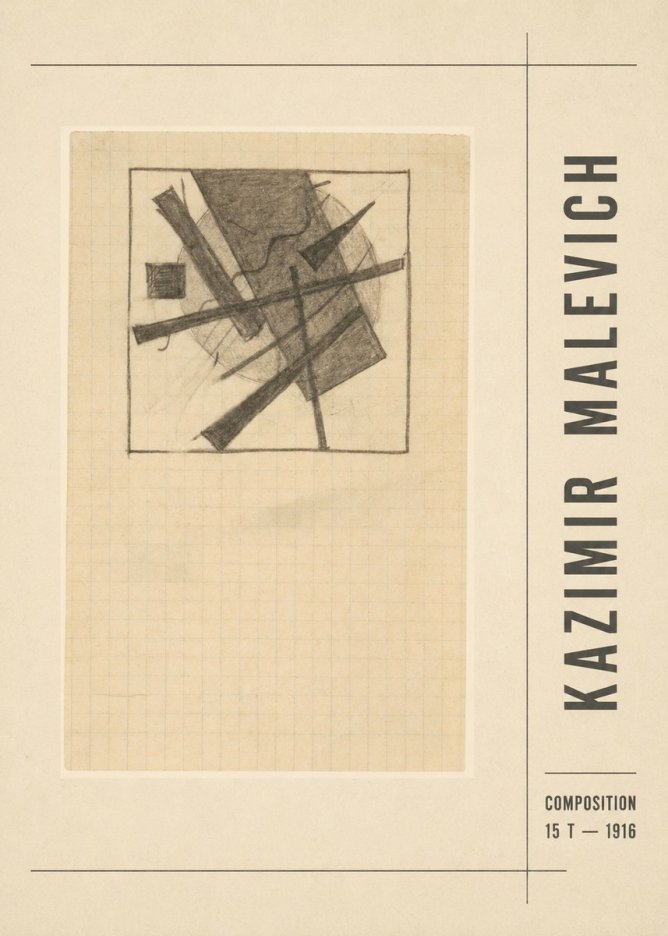 Kazimir Malevich Composition 15 T - 1916 No2 - Plakat