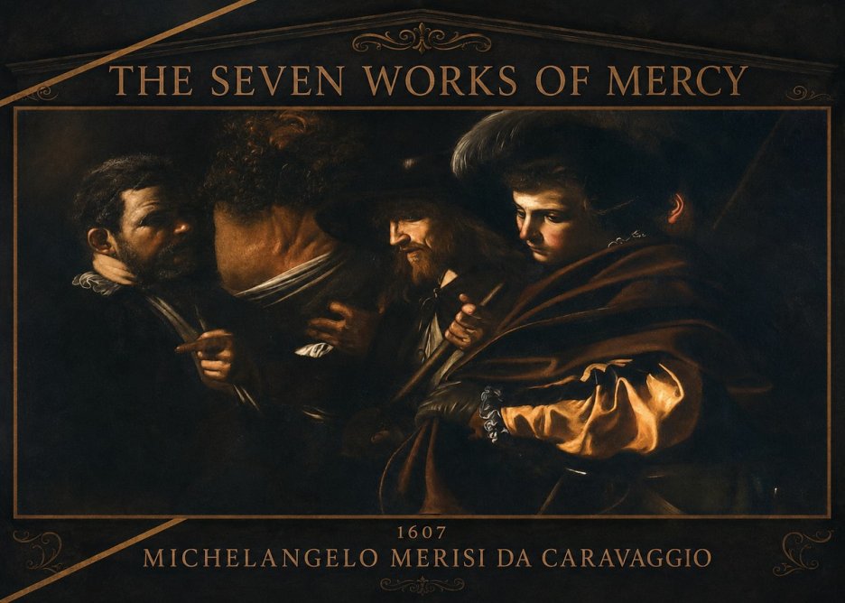 Michelangelo Merisi da Caravaggio The Seven Works of Mercy VI No3 - Plakat