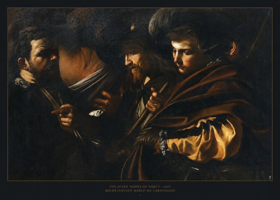 Michelangelo Merisi da Caravaggio The Seven Works of Mercy VI No6 - Plakat