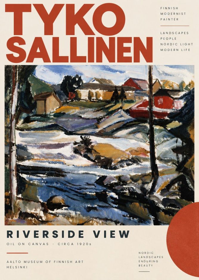 Tyko Sallinen Riverside View No6 - Plakat
