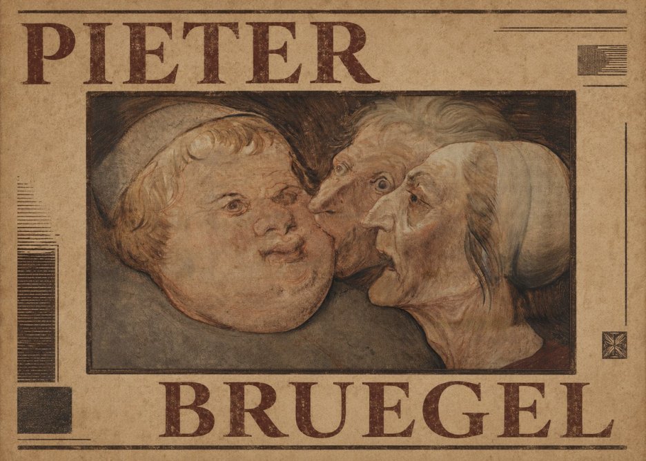 Pieter Bruegel Three Grotesque Heads No2 - Plakat