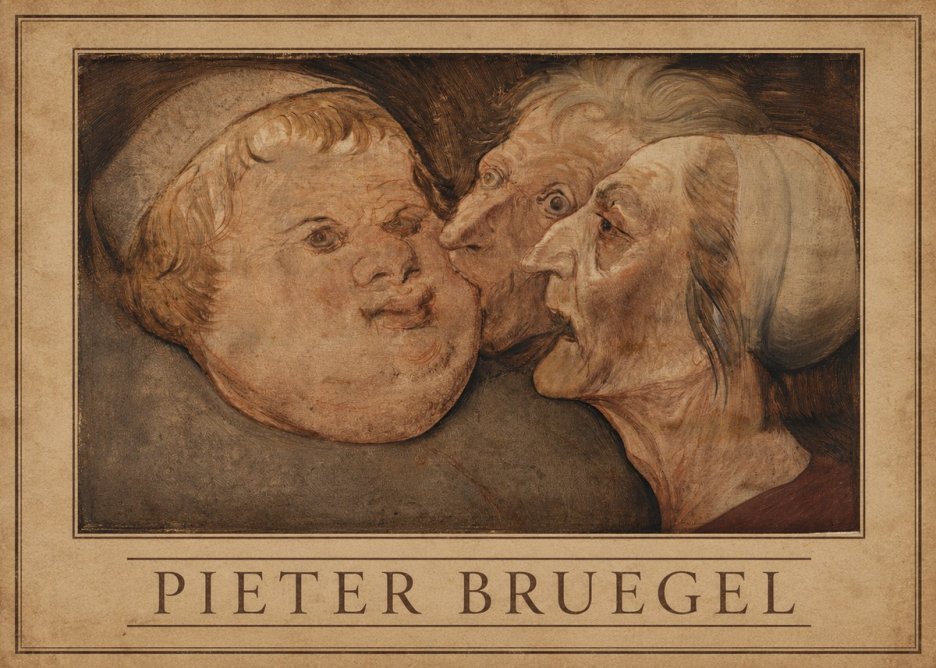 Pieter Bruegel Three Grotesque Heads No3 - Plakat