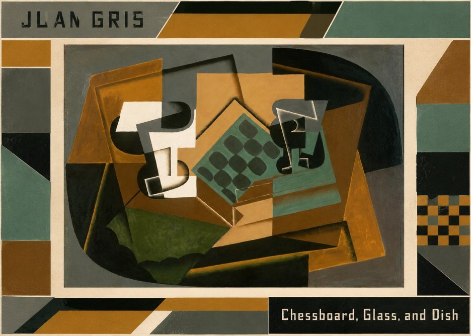 Juan Gris Chessboard, Glass, and Dish No3 - Plakat