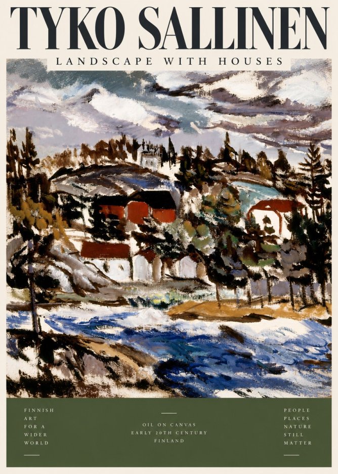 Tyko Sallinen Landscape with Houses No4 - Plakat