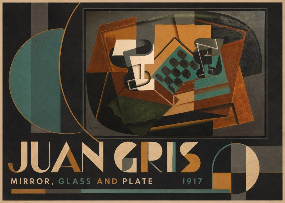 Juan Gris Mirror, Glass and Plate No5 - Plakat