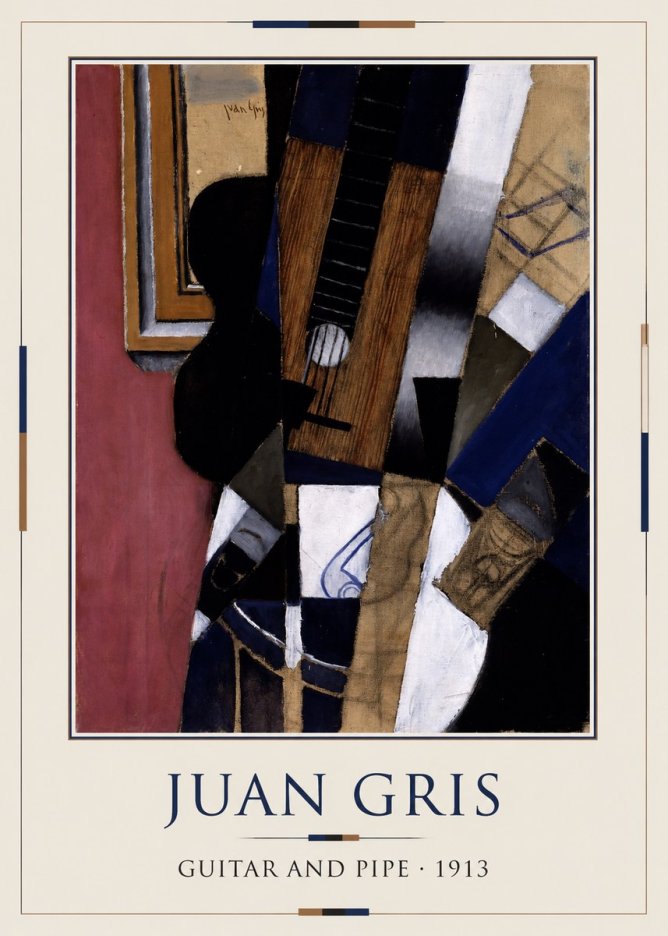 Juan Gris Guitar and Pipe II No3 - Plakat