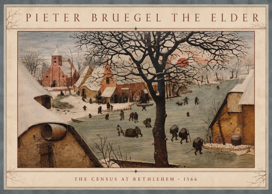 Pieter Bruegel The Census at Bethlehem V No3 - Plakat