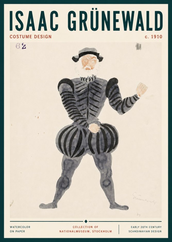 Isaac Grünewald Costume Design C. 1910 No3 - Plakat