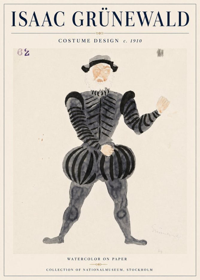 Isaac Grünewald Costume Design C. 1910 No6 - Plakat